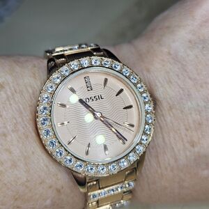 Fossil Jesse Three-Hand Wrist Watch for Women - Rose Gold
